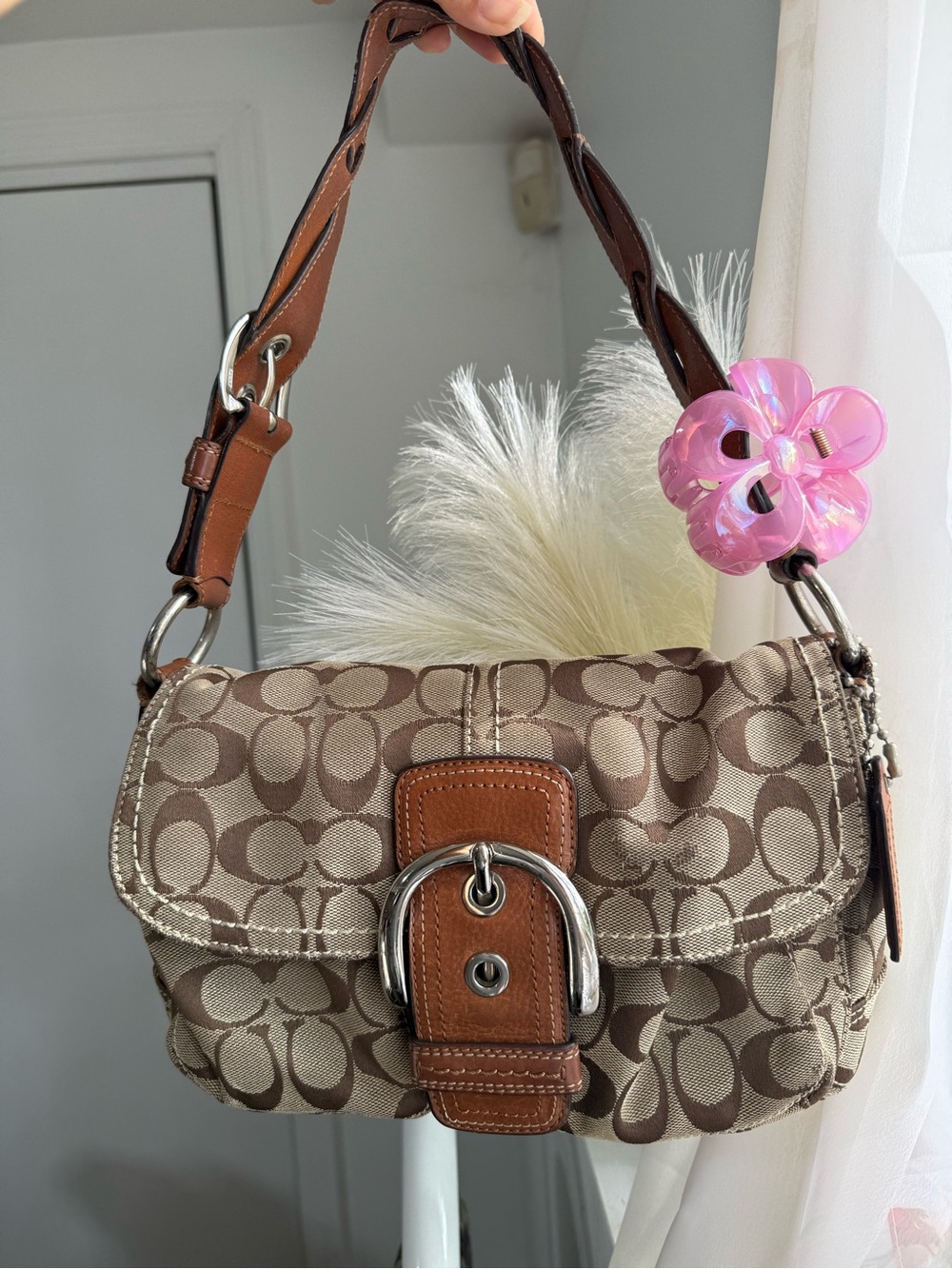 vintage Coach Soho signature jacquard shoulder bag